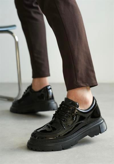 KALIN TABAN KLASİK B2 AYAKKABI RUGAN SİYAH