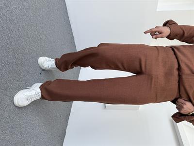 Keten Baggy Pantolon Acı Kahve