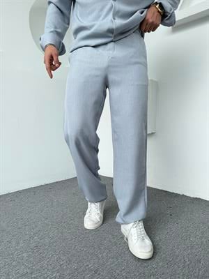 Keten Baggy Pantolon Buz Mavi