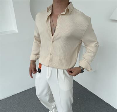 Kırinkıl Desen İthal Gömlek Krem