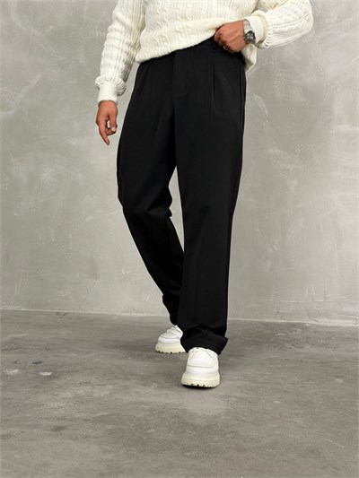 Kışlık Gabardin Baggy Pantolon Siyah