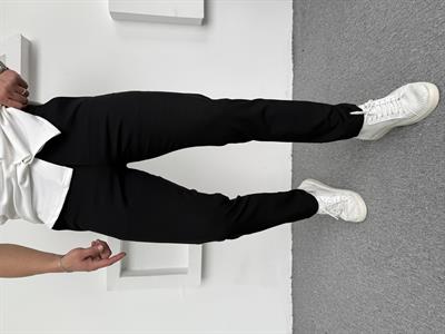 Klasik Siyah Kumaş Pantolon Kısakol Beyaz Gömlek Takım