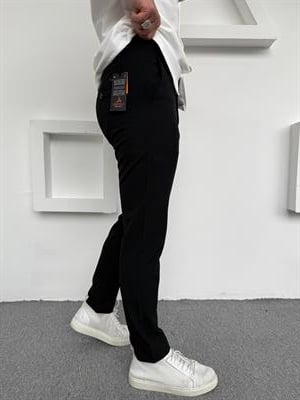 Klasik Siyah Kumaş Pantolon Kısakol Beyaz Gömlek Takım