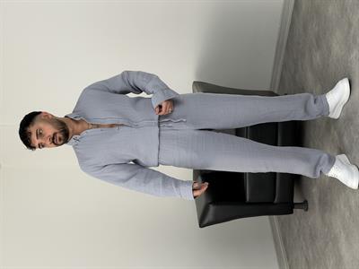 MÜSLİN KUMAŞ YIKAMALI UZUNKOL GÖMLEK GRİ