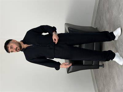 MÜSLİN KUMAŞ YIKAMALI UZUNKOL GÖMLEK SİYAH