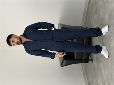 MÜSLİN KUMAŞ YIKAMALI UZUNKOL PANTOLON LACİVERT