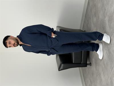 MÜSLİN KUMAŞ YIKAMALI UZUNKOL TAKIM LACİVERT