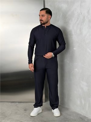 Ottoman Henley Model Takım Lacivert