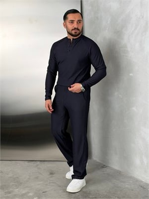 Ottoman Henley Model Takım Lacivert