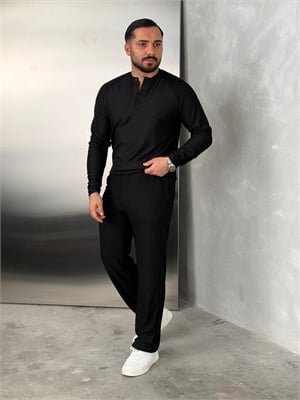Ottoman Henley Model Takım Siyah