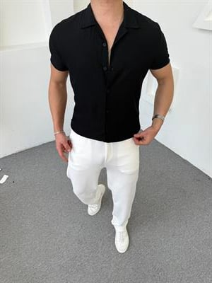 Ottoman Kısakol Gömlek Siyah