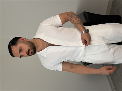 OTTOMAN KUMAŞ PAMUK ÖRME KISAKOL GÖMLEK BEYAZ