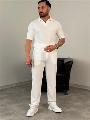 OTTOMAN PAMUK ÖRME YAZLIK TAKIM BEYAZ