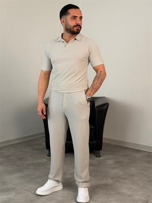 OTTOMAN PAMUK ÖRME YAZLIK TAKIM GRİ