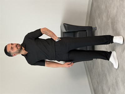 OTTOMAN PAMUK ÖRME YAZLIK TAKIM SİYAH