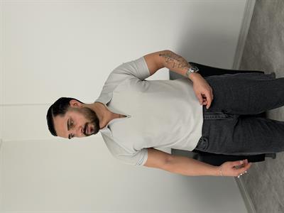 OTTOMAN YARIM FERMUAR POLO YAKA TİŞÖRT GRİ