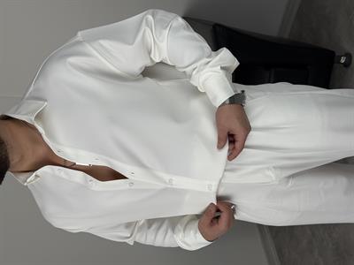 OVERSİZE DABIL İTHAL KUMAŞ GÖMLEK BEYAZ