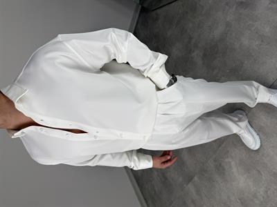 OVERSİZE DABIL İTHAL KUMAŞ GÖMLEK BEYAZ