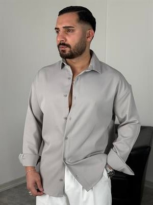 OVERSİZE DABIL İTHAL KUMAŞ GÖMLEK GRİ