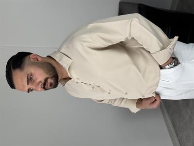 OVERSİZE DABIL İTHAL KUMAŞ GÖMLEK KREM