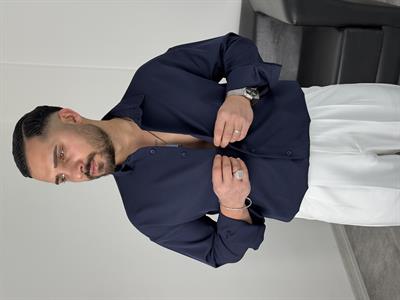 OVERSİZE DABIL İTHAL KUMAŞ GÖMLEK LACİVERT