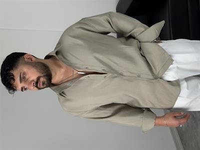 OVERSİZE PAMUK TENSEL KUMAŞ GÖMLEK ÇAĞLA YEŞİLİ