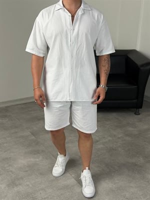 OVERSİZE ŞORTLU PAMUK TAKIM BEYAZ