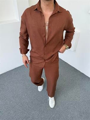 Pamuk Keten Takım Acı Kahve