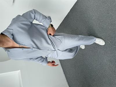 Pamuk Keten Takım Buz Mavi