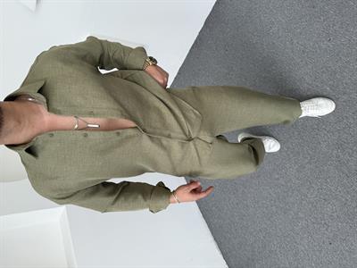 Pamuk Keten Takım Haki Yeşil