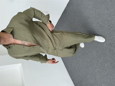 Pamuk Keten Takım Haki Yeşil