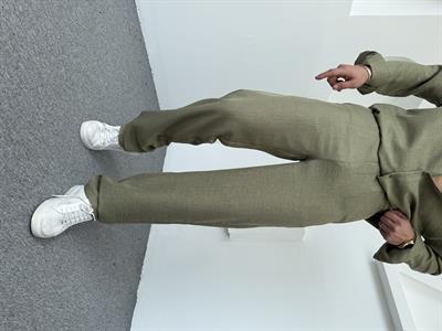 Pamuk Keten Takım Haki Yeşil