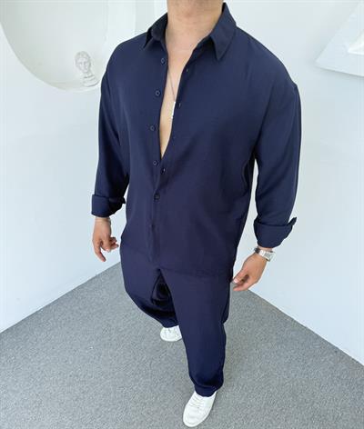 Pamuk Keten Takım Lacivert