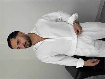 PAMUK KETEN UZUNKOL GÖMLEK BEYAZ