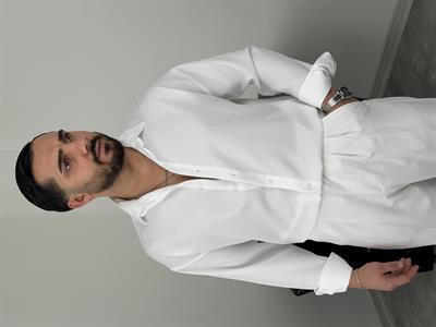 PAMUK KETEN UZUNKOL GÖMLEK BEYAZ