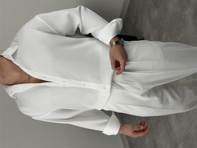 PAMUK KETEN UZUNKOL GÖMLEK BEYAZ