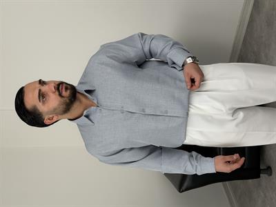 PAMUK KETEN UZUNKOL GÖMLEK BUZ MAVİSİ