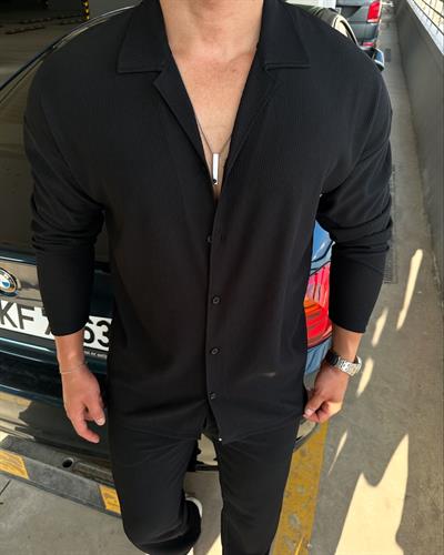 Pamuk Örme Kumaş Uzun Kol Fitilli Gömlek