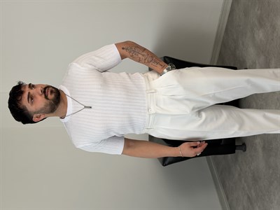 PAMUK TRİKO BİSİKLET YAKA TİŞÖRT BEYAZ