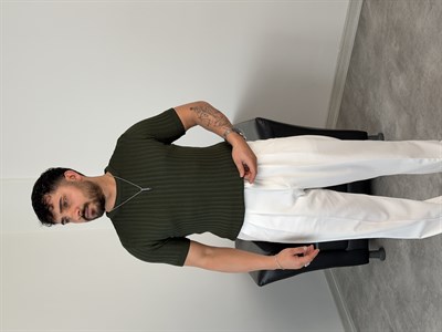 PAMUK TRİKO BİSİKLET YAKA TİŞÖRT HAKİ YEŞİL