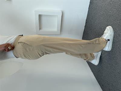 Paraşüt Kumaş Spor Likra Baggy Pantolon Bej