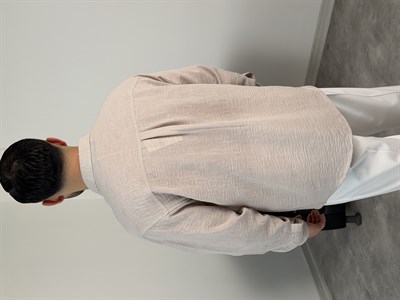 PERA KETEN UZUNKOL OVERSİZE GÖMLEK BEJ