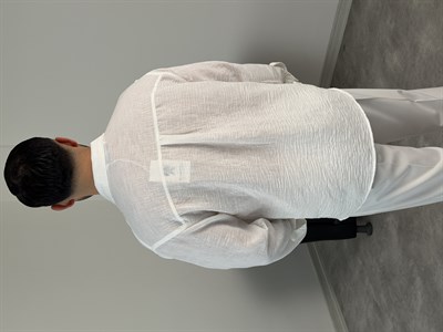 PERA KETEN UZUNKOL OVERSİZE GÖMLEK BEYAZ