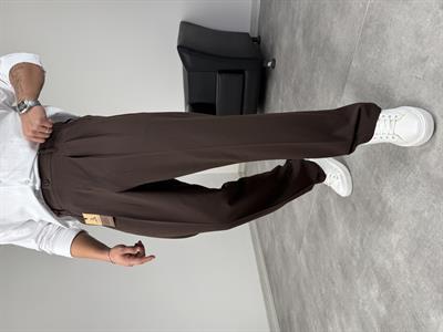 PİLELİ KUMAŞ BAGGY PREMİUM ACI KAHVE