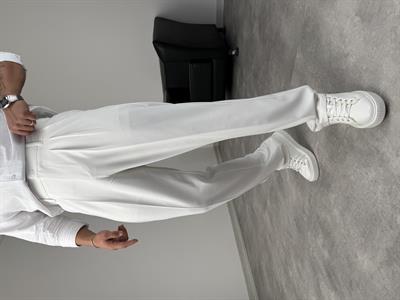 PİLELİ KUMAŞ BAGGY PREMİUM BEYAZ