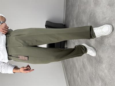 PİLELİ KUMAŞ BAGGY PREMİUM ÇAĞLA YEŞİLİ