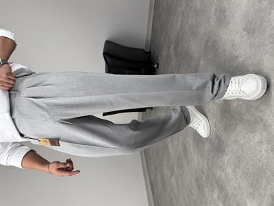 PİLELİ KUMAŞ BAGGY PREMİUM GRİ