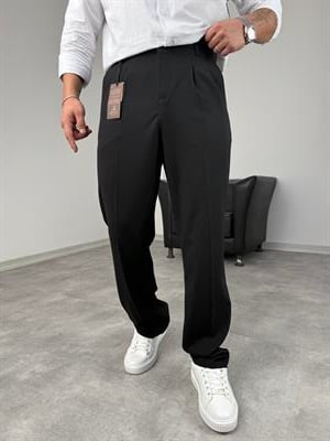 PİLELİ KUMAŞ BAGGY PREMİUM SİYAH