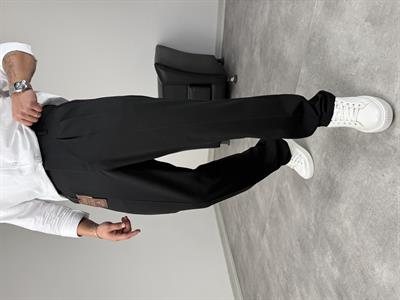 PİLELİ KUMAŞ BAGGY PREMİUM SİYAH