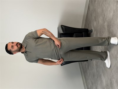 POLO YAKA ÇİZGİLİ OYS KUMAŞ TAKIM ÇAĞLA YEŞİLİ